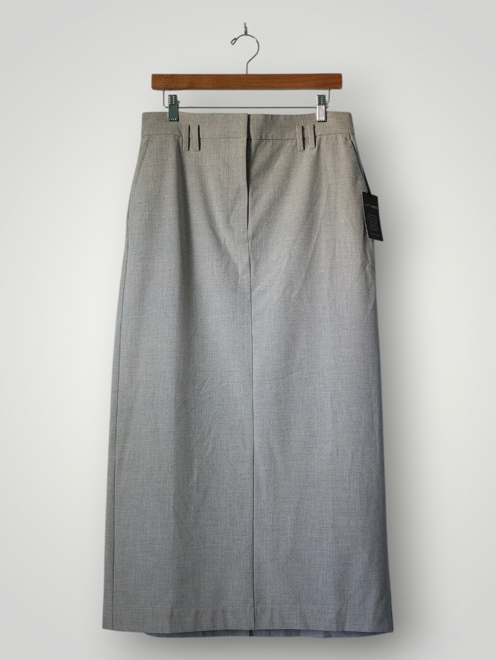 LOFT Versa 8 Gray Maxi Skirt Office Siren Quiet Luxury Tailored Suiting Pocket - Picture 3 of 9
